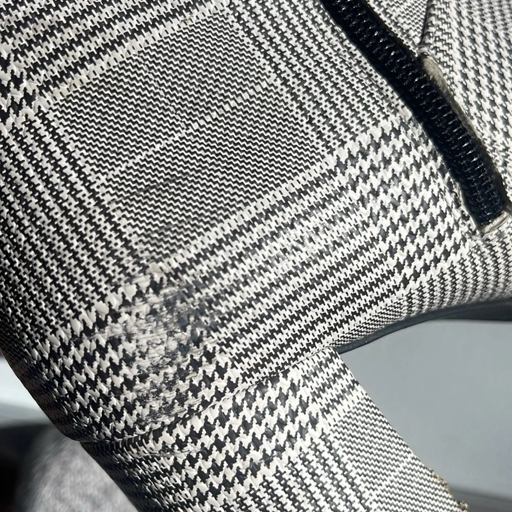 Eloquii Houndstooth Pattern Black and White Ankle Boots Size 7W